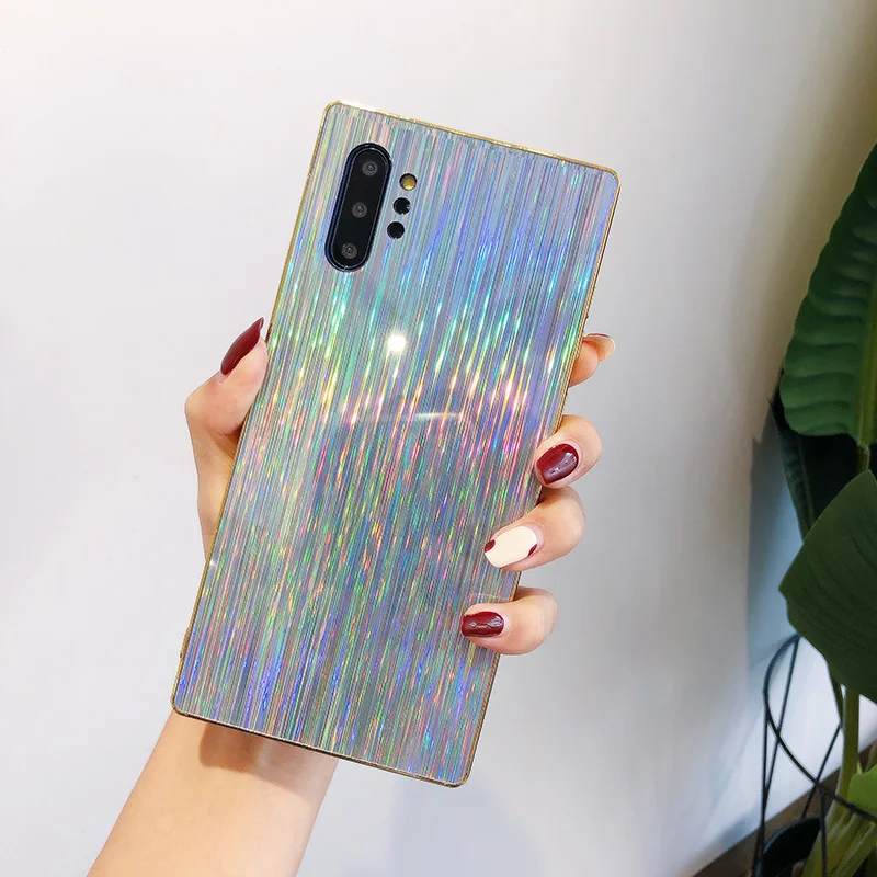 Мягкий акриловый чехол из ТПУ с покрытием для Samsung Galaxy Note 10 Plus 8 9 цветным лазерным
