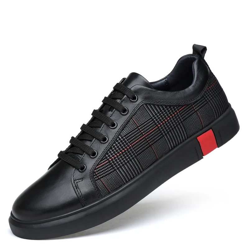 Black 02 Valstone/роскошные мужские кроссовки из натуральной кожи; мужская повседневная обувь из натуральной кожи; Всесезонная обувь; Качественная дизайнерская обувь черного цвета - Цвет: Black 02