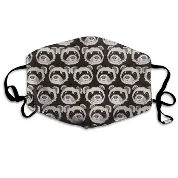 

Lovely Ferret Face Washable Reusable Mask, Cotton Anti Dust Half Face Mouth Mask For Kids Teens Men Women With Adjustable Ear