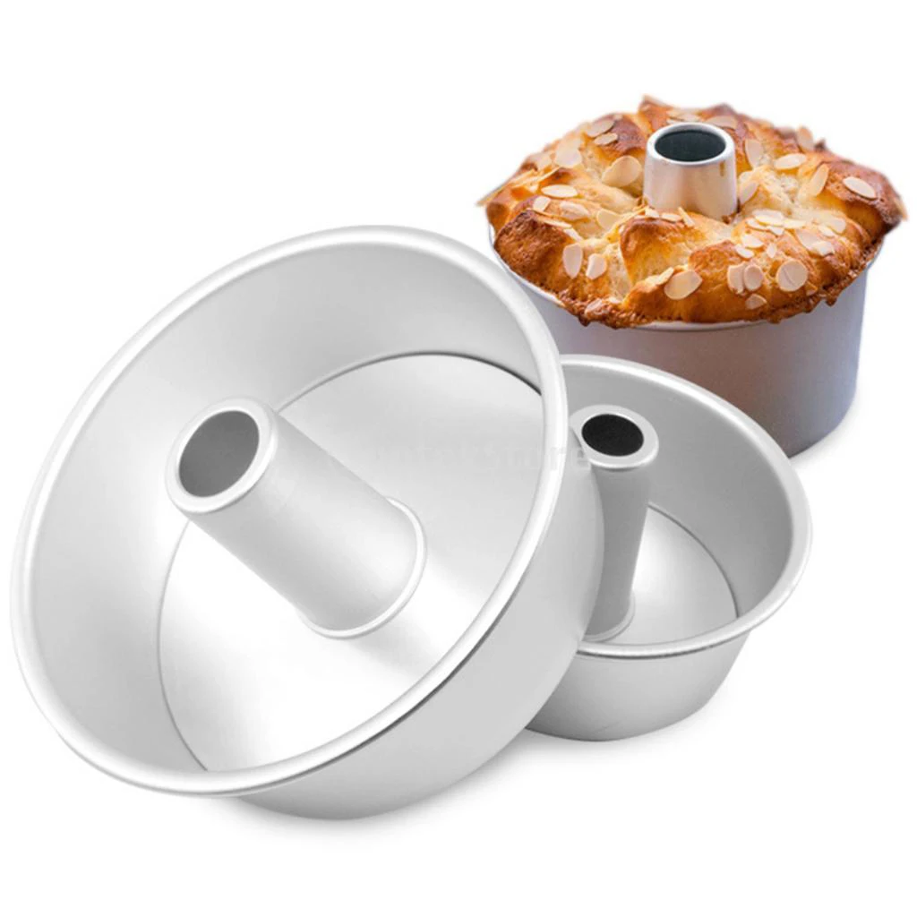 1 Pieces Angel Food Cake Pan Aluminum Non-Stick Round Chiffon Cake Baking Mould Bakeware with Removable Bottom