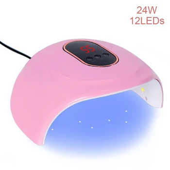 

24W Pink UV LED Nail Lamp Curing ALL Gel Polish UV Lamp for Manicure Pecicure With LCD Display Nail Dryer Nail Art USB Lamp