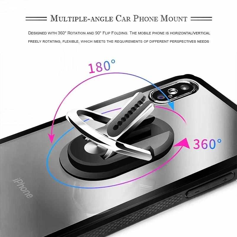 Multipurpose Mobile Phone Bracket Holder 360 Degree Car Air Vent Grip Mount Stand Rotation Magnetic Finger Ring Phone Holder (10)