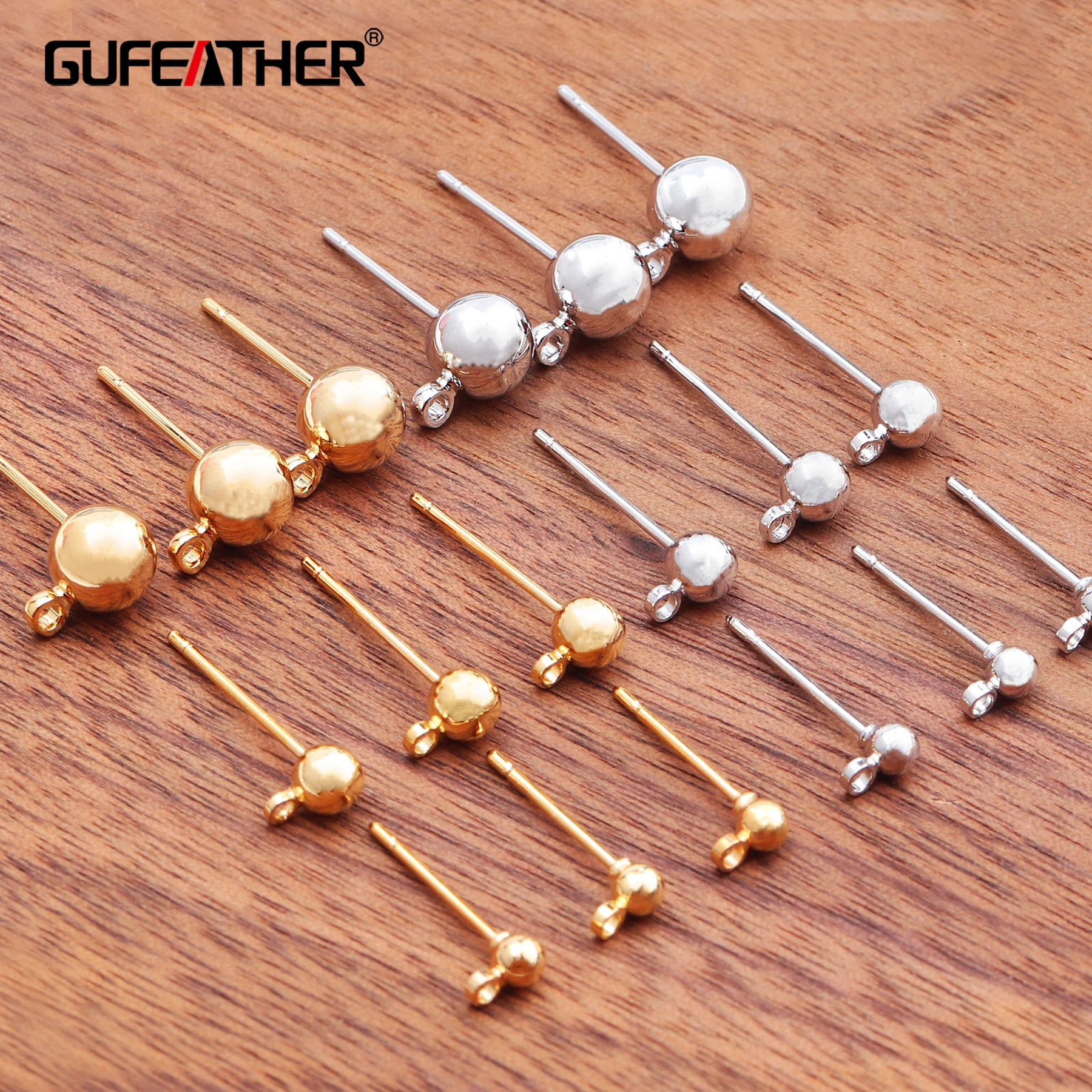 GUFEATHER M575 18K золото 0 3 микрон ювелирные аксессуары серьги гвоздики изготовление