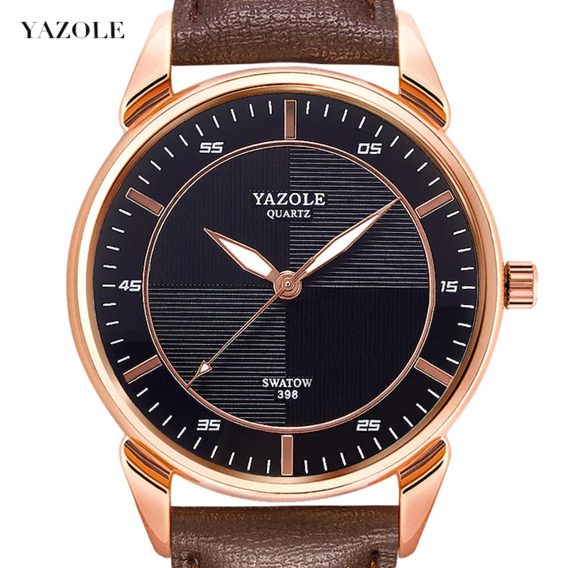 

Yazole Watch Men Top Brand Luxury Sport Watch Male PU Lether Strap Waterproof Luminous Quartz Clock Relogio Masculino