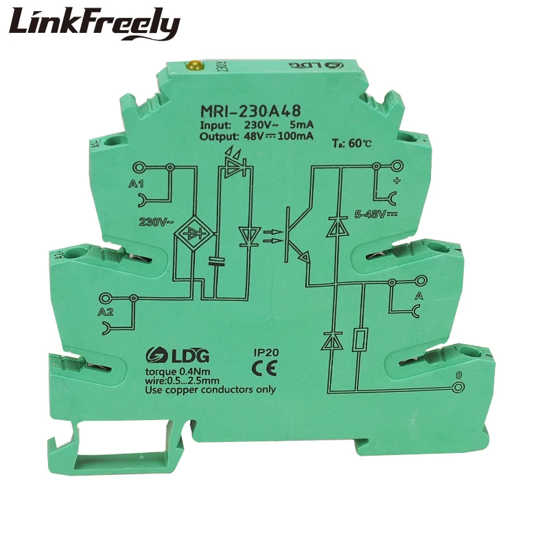 MRI-230A48 10 шт. LED интерфейс напряжение релейный модуль вход 230VAC Оптическая муфта