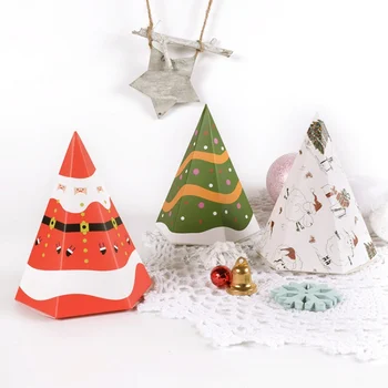 

50PCS Christmas Hexagon Shape Kids Candy Gift Bags Christmas Gift Pouch Wedding Sack Present Bag Christmas Decoration