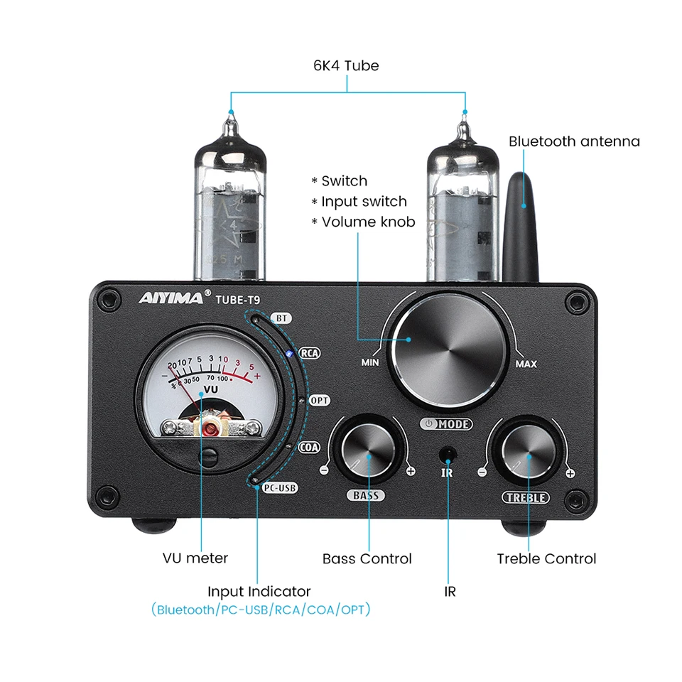 optar alta fidelidade áudio em casa amplificador digital com medidor vu 100w