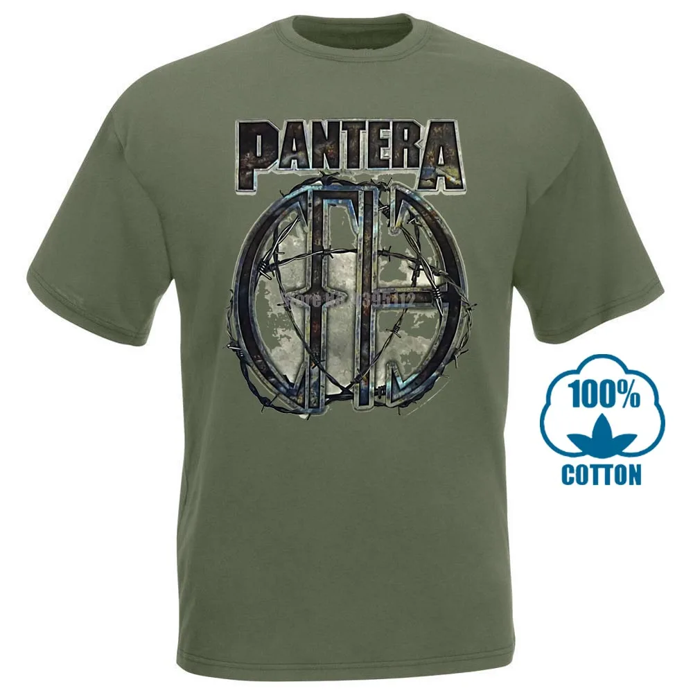 Pantera 81 белая футболка s m l Xl Xxl металлическая рок-группа Официальная футболка Новинка - Цвет: Армейский зеленый