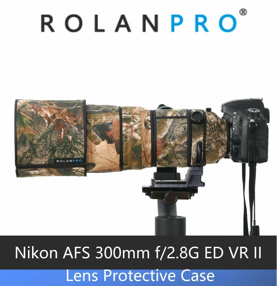 Линзы ROLANPRO камуфляжное покрытие дождевик для Nikon AF-S 300 мм f/2 8G ED VR I/II защитный чехол