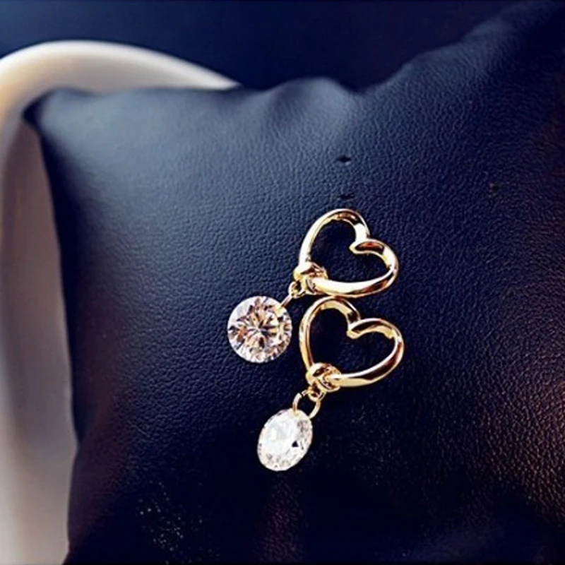 Drop Earrings New Fashion Exquisite Love Heart Pendant Zircon Earrings Luxury Drop Earring for Women Girl Jewelry Trendy Ear Accessory dangle earrings drop earrings pendant earrings