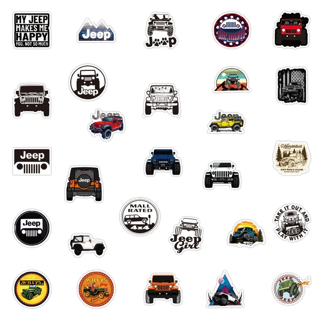 10/30/50PCS Cool Jeep Car Graffiti Stickers Car Motorcycle Travel Luggage Phone Guitar Laptop Classic Toy Waterproof Kid Sticker 6