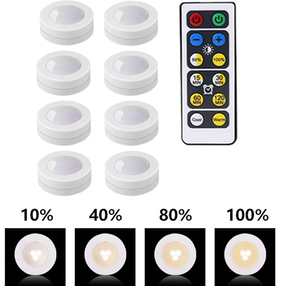 

2020 Under Cabinet Light Wireless Dimmable Touch Sensor LED Night Lamps Battery Power Remote Control Suitable for Kitchen Stair