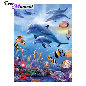 

Ever Moment Diamond Painting Kits Ocean Scenery Diamond Embroidery Full Square Resin Drills Handicraft Art Wall Decoration 4Y398