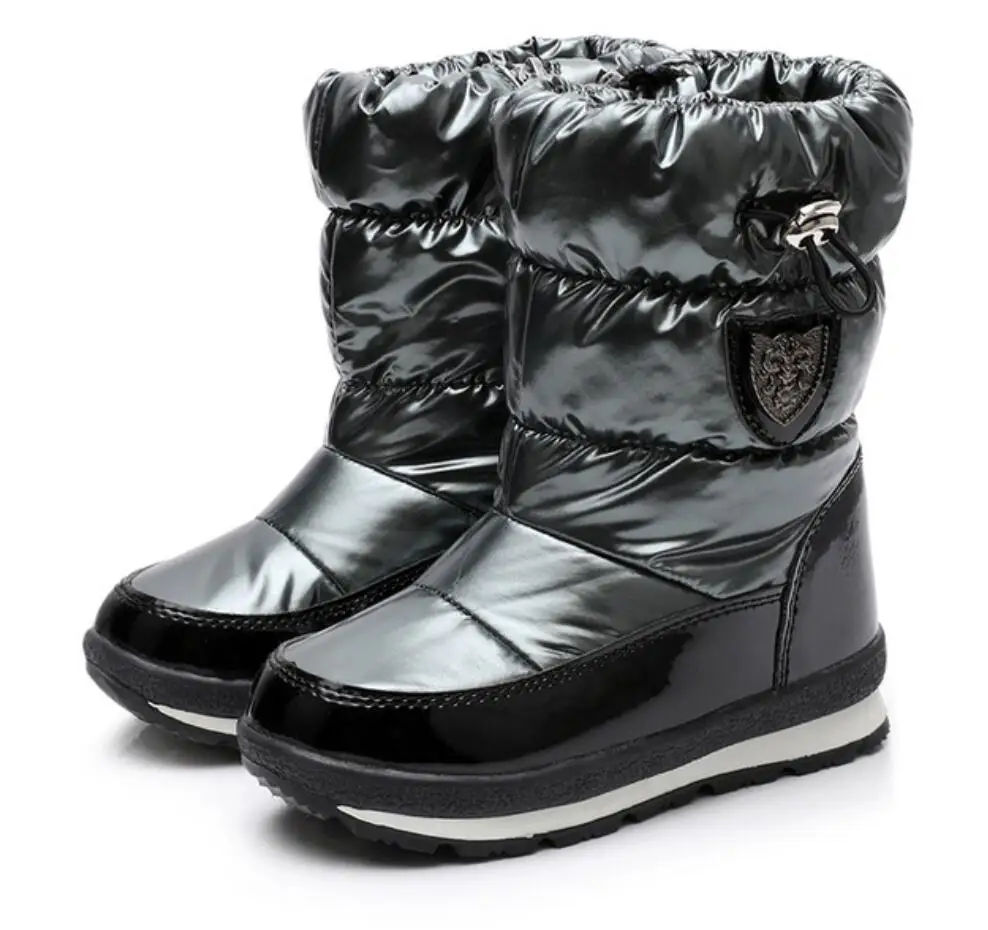kids shoes fashion cold winter Girls Boys snow boot antiskid sole children Thick wool Cotton shoes warm thick fur casual boot 37