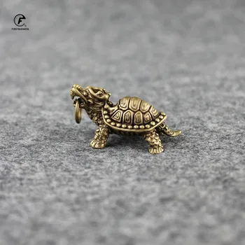 

Antique Bronze Dragon Turtle Statue Copper Chinese Mythical Animal Miniatures Figurines Home Decor Ornaments Desktop Decorations