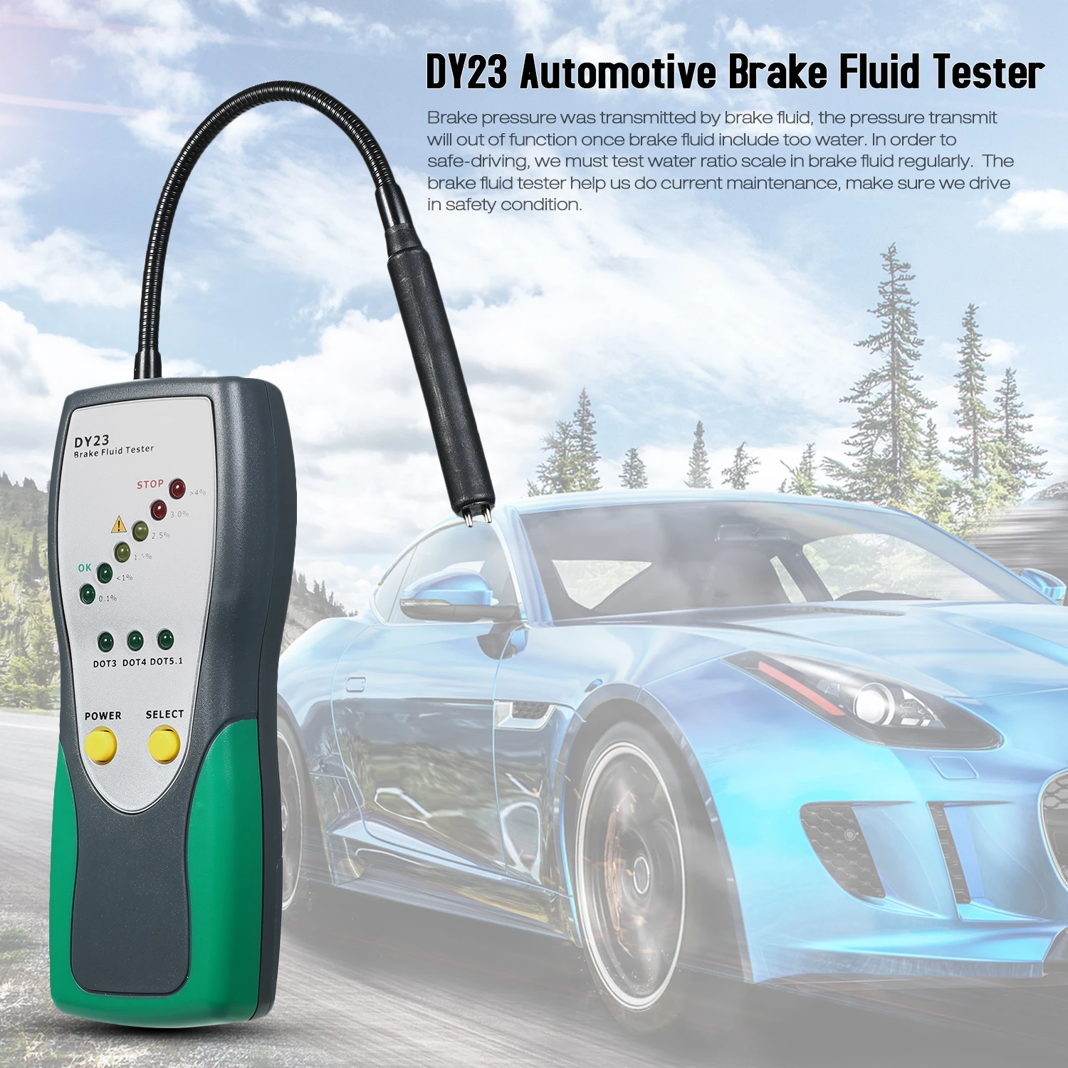 Car Brake Fluid Tester Universal LED Display Digital Automotive High-Precision Probe Diagnostic Tool |
