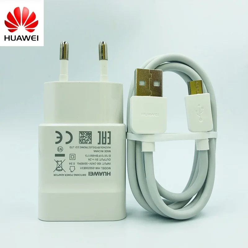 Оригинальное зарядное устройство huawei 5V 2A EU lader micro адаптер usb tpye c voor nova 3i 2i honor 8x 7c p6