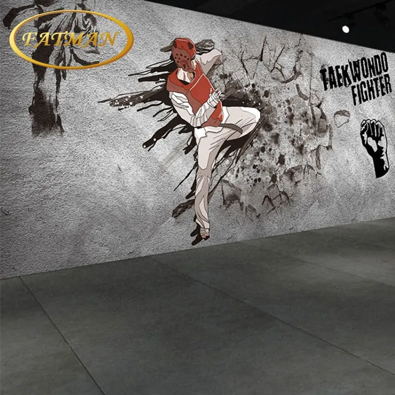

Dropshipping Custom Photo Wallpaper 3D Stereo Custom Figure Background Wallpaper Mural Gym Playground Stadium Wallpaper