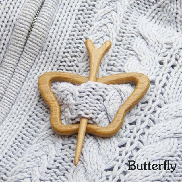 Wooden Shawl Pin Handmade Wooden Brooch Pin Sweater Woolly Clothes Animal  Pin Stick Scarf Pullover Pin Clip Brooch Accessories