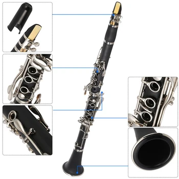 

17 Keys Clarinet Cleaning Cloth With Storage Box B Flat Beginner Gift Screwdriver Gloves Soprano Musical Instruments Student