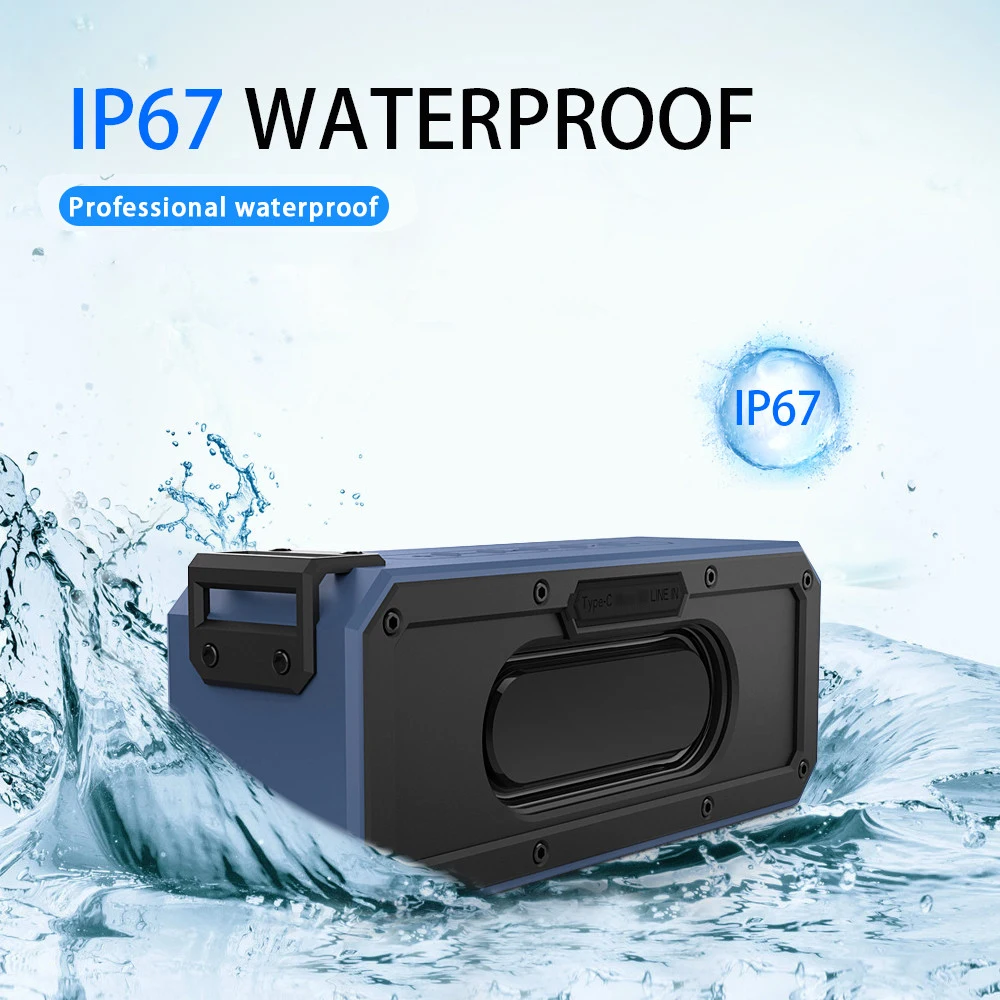 

NFC Wireless Speaker Waterproof TWS Bluetooth4.2 40W HiFi bluetooth Speaker TF Card Music Playback Type-C Fast Charging with Mic