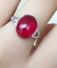 504 Natural corundum rose red retro minimalist all-match ring opening individual gift - Цвет основного камня: 1