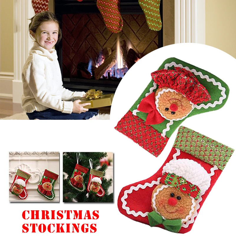 Рождественские декоративные носки подарочные сумки пряники в стиле человека рождественские украшения