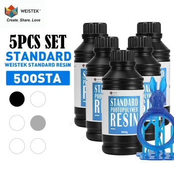 

WEISTEK 5Pcs 3D Printer Resin 500ml/1000ml UV Resin 405nm Standard Photopolymer Resin for LCD 3D Printing LCD UV-Curing Resin