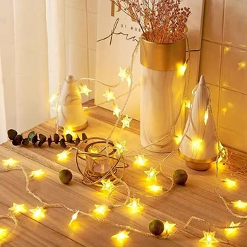

3m 20 LED String Lights Decoration Fairy Light Battery Operated Star Copper Wire Lamp Indoor Christmas Wedding Events