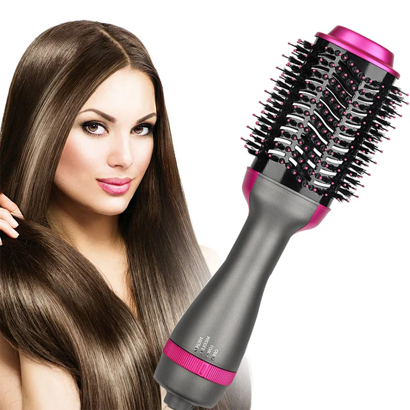 Multifunctional Hair Dryer Rotating Hair Brush Roller Rotate Styler Comb Straightening Curling Hot