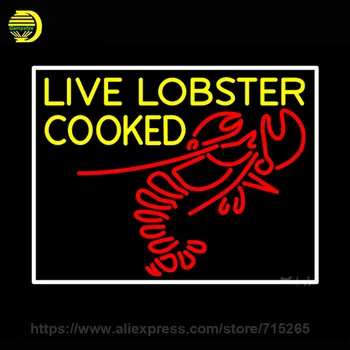 

LIVE LOBSTER COOKED Neon Light Signs Glass tube neon lamp For room Bedroom Decor Beer bar signs wall lights party decoration