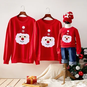 

PatPat 2020 New Arrival Winter Christmas Santa Graphic Family Matching Sweatshirts Family Look Tops Red long sleeve Matching
