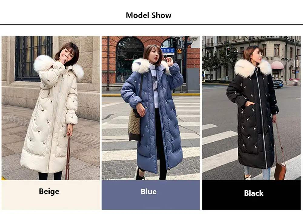 PinkyIsBlack High Quality Women Winter Jacket Warm Thicken Hooded With Faux Fur Long Parka Ladies Pockets Winter Coat Women