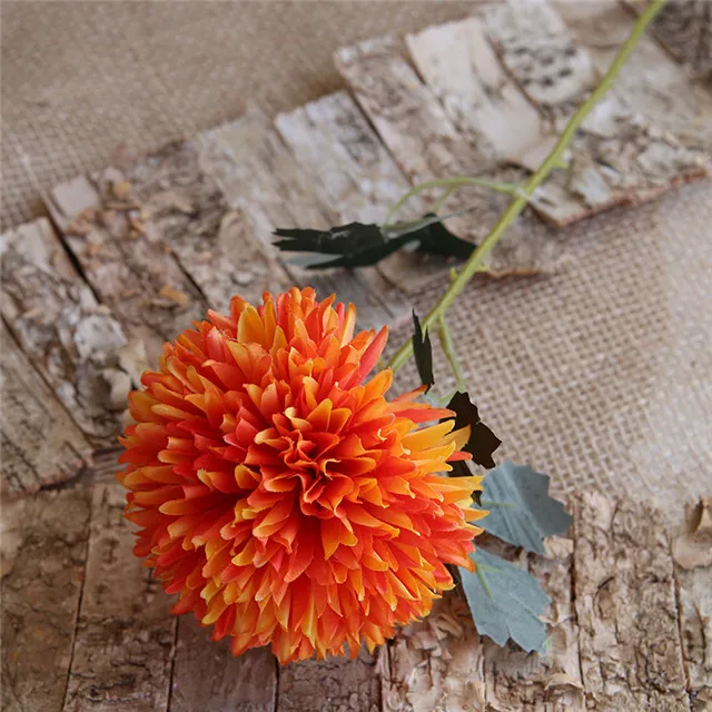 DIYartificial silk Одуванчик цветок мяч дома спальня стол искусственный цветок для декорирования Свадебная рука держащая цветок подарок на день рождения 1 шт - Цвет: orange