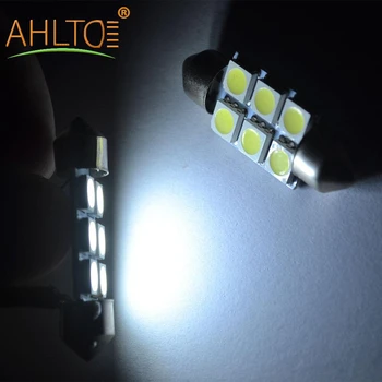 

10X White Car Led 31mm 36mm 39mm C5w C10w 5050 6 Smd DC 12v Interior Festoon Dome Car Light Luggage Lamp Reading Bulb Door Light