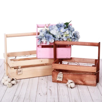 

Wooden crate rack set 3 in 1 with pin and handle with love, 31,5 × 21,5 × 26 cm