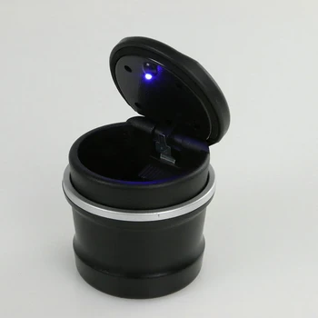 

1PC Portable Auto Car Truck LED Cigarette Smoke car Ashtray Blue LED Light Smokeless Ashtray Cigarette Holder Anti-slip Rubber