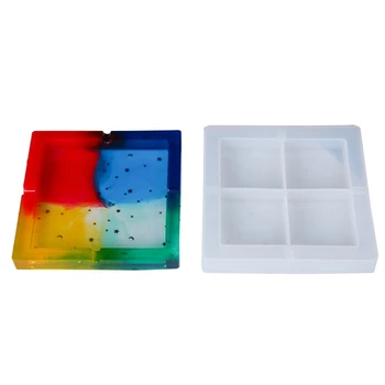 

2Pcs Large Squares and Circles Ashtray Mold Epoxy Resin Silicone Molds for DIY DXAA