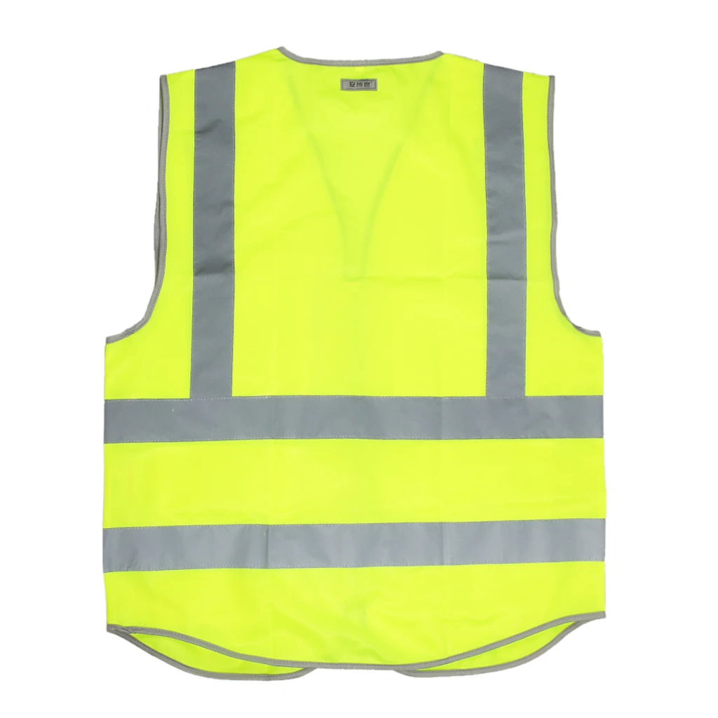 High Visibility Reflective Safety Vest with Pockets Zipper Breathable Mesh Jacket Waistcoat for construction, metro 112x67cm 