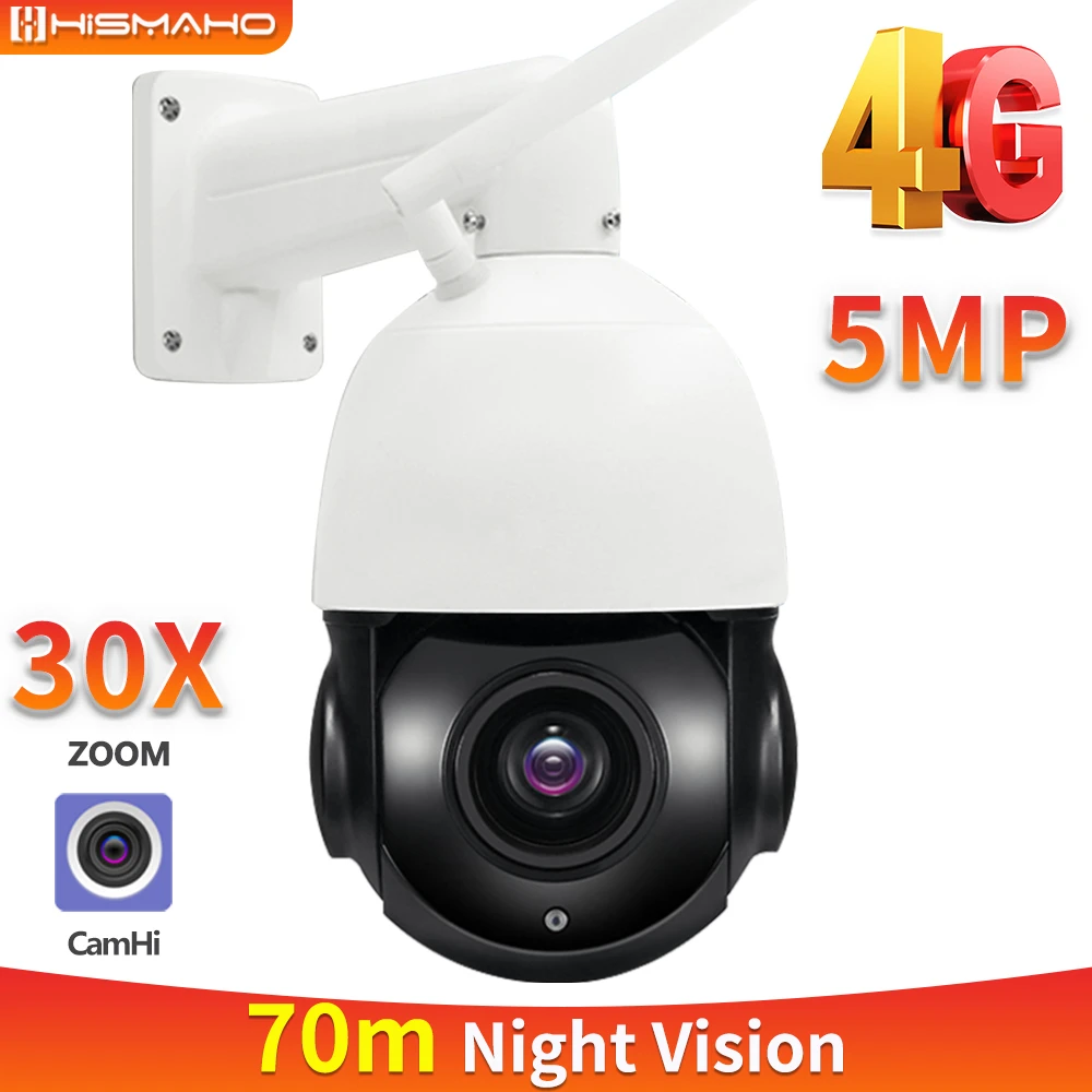 CamHi 5MP Outdoor IP Camera WiFi 30X Zoom Video Surveillance 4G SIM