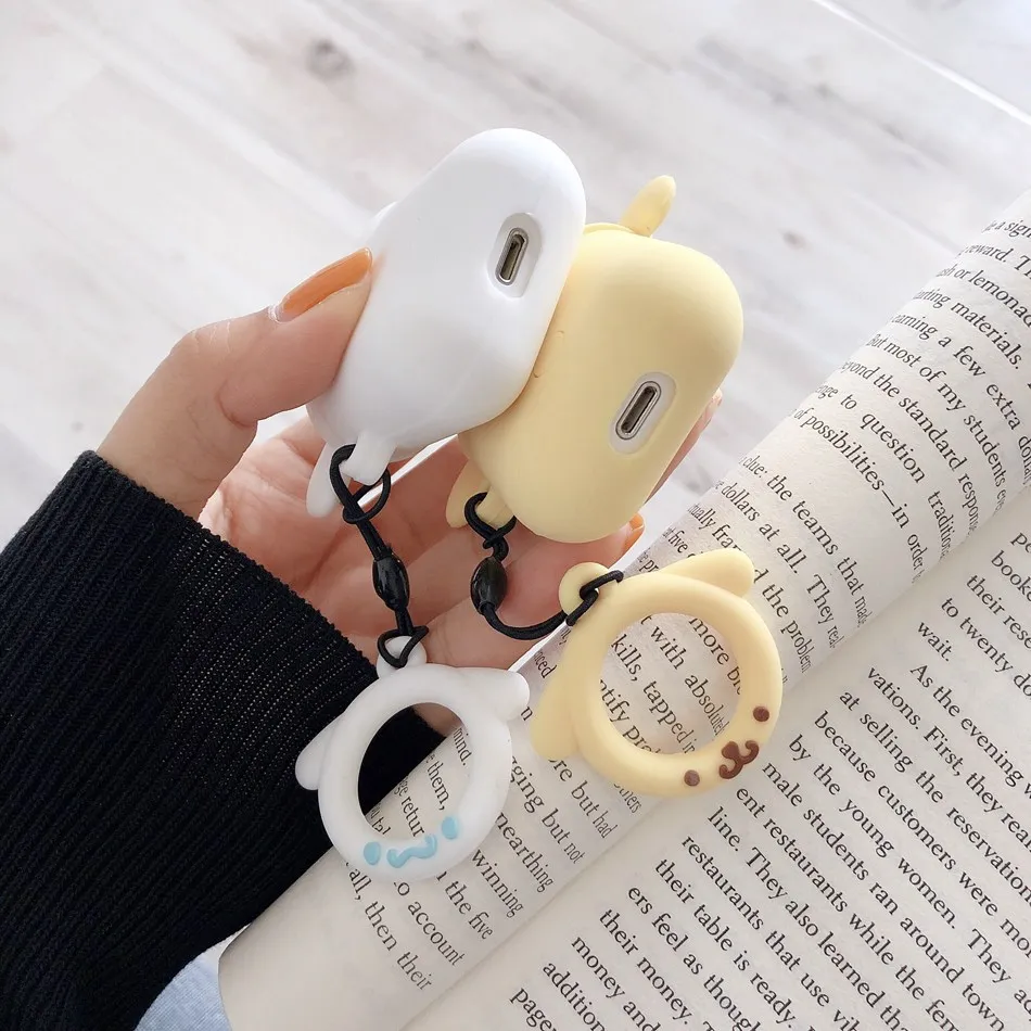 Для AirPods чехол милый мультфильм Kawaii собака наушники чехол для Airpods 2/i10/i11/i12 TWS Мягкий защитный чехол с кольцом на палец