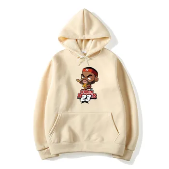 

American Style Hoodies 2018 New For JAMES 23 Cartoon Print Mens Hoodie Sweatshirt Autumn Fleeces Men Casual Hoody Size S-XXXL
