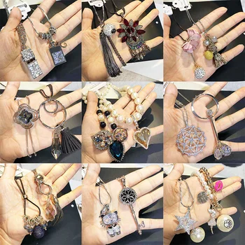 

20 Pcs/lot fashion women novelty big size zircon style long necklace lot luxury sweater necklace wholesale 200801-105