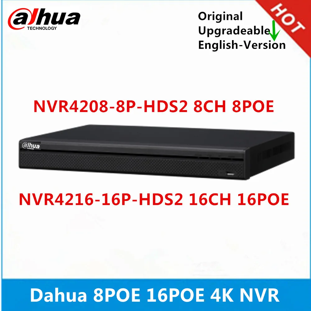 Dahua NVR4208-8P-HDS2 8ch с 8 PoE портами NVR4216-16P-HDS2 16ch с 16 PoE портами 4K NVR 1U сетевой видеорегистратор