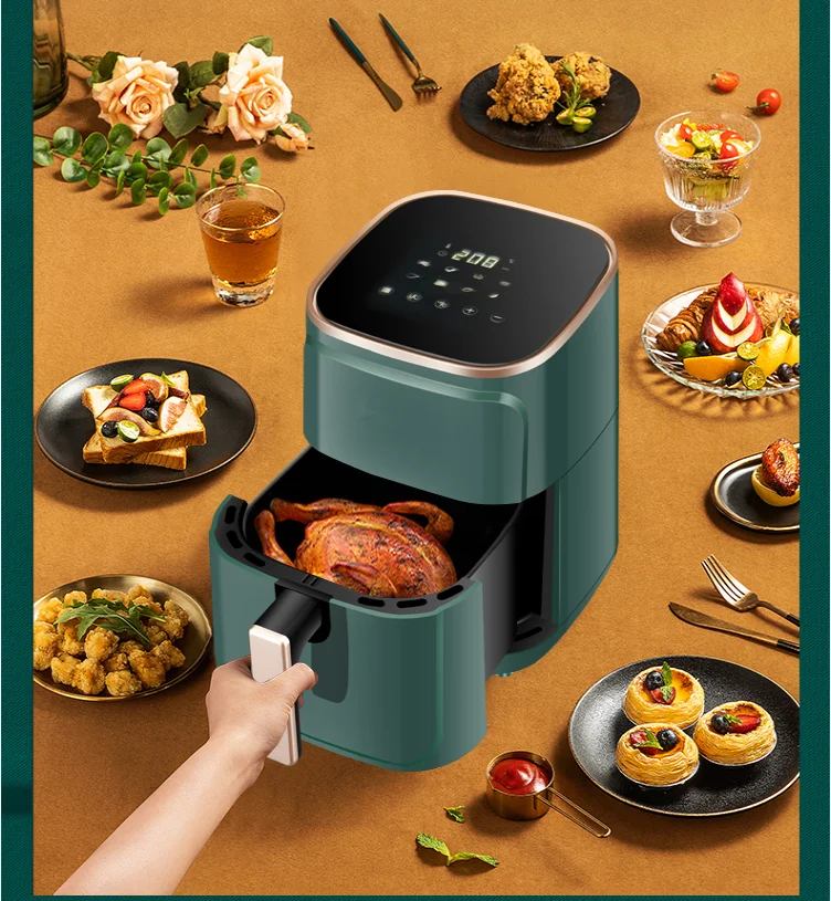 220V automatic electric air fryer for home kitchen food fryer without oil  5.5l frying oven pot machine cooking appliances 