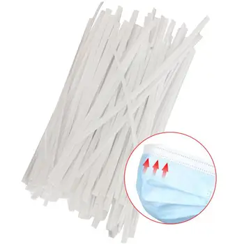 

100/200/500pcs Comfortable Mask Strips With Adhesive Metal Flat Nose Strips Bridge Wire Clips Ties For DIY Craft Mask Making