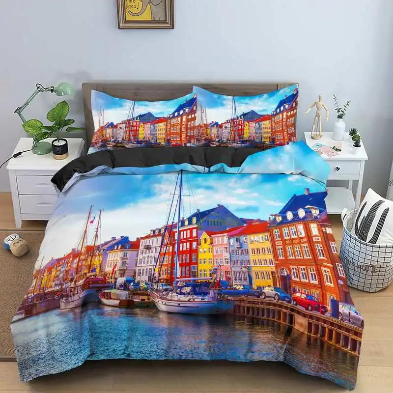 

Scenery Home Textiles Bedding Set Twin Queen King Single Size Bedclothes with Pillowcase Quilt Cover Sets