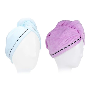 

Women Wrapped in Fiber Towel Quick-Drying Anti-Frizz Heads for Long, Thick and Curly Hair, Super Absorbent and Soft [2 Packs]