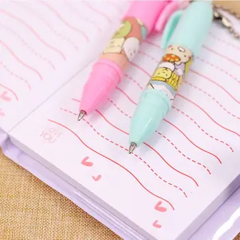 

Cute Cartoon Notebook with Ballpoint Pen Journal Diary Planner Notepad School M0XB