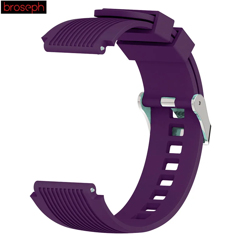Purple 22 мм ремешки для часов для samsung galaxy Watch 46 мм мягкий силиконовый ремешок умные часы спортивный браслет аксессуары для часов - Цвет ремешка: Purple